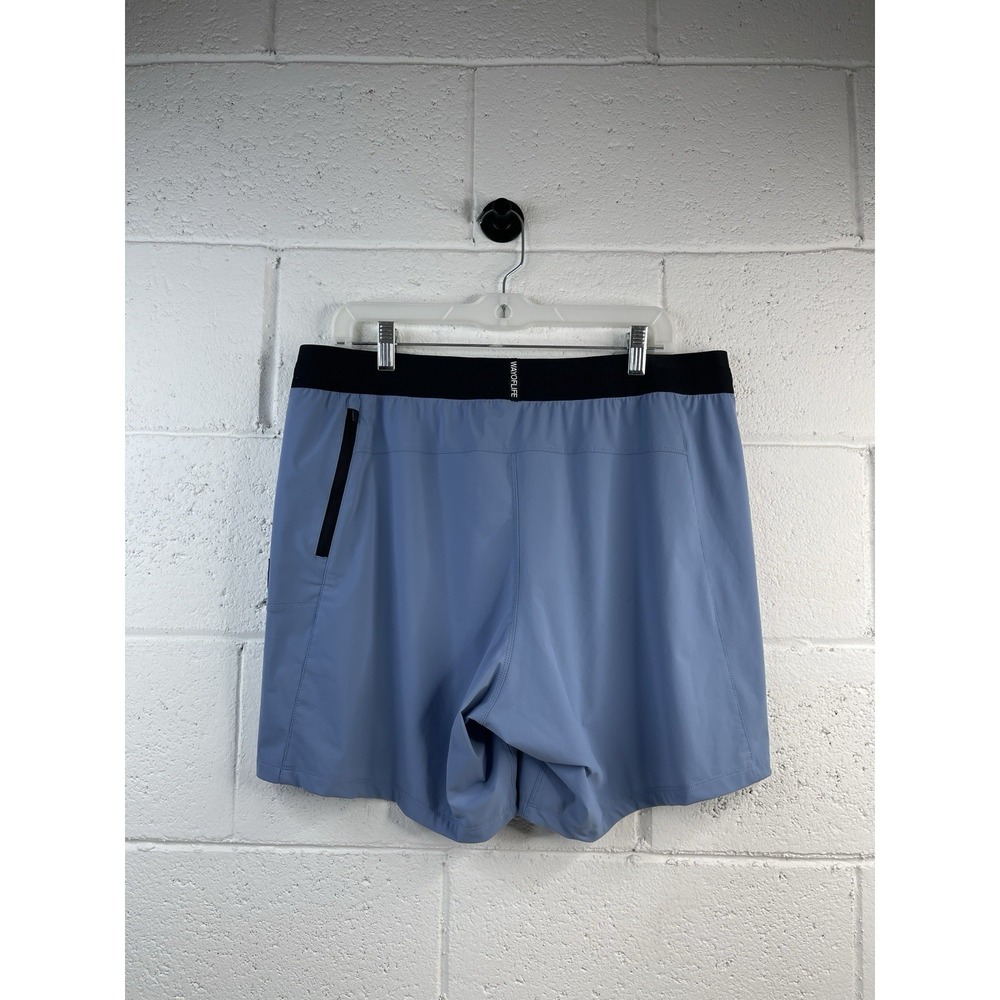 Wolaco Performance Shorts Men's Light Blue Stretch Workout Elastic Waist XL EUC - Picture 7 of 7